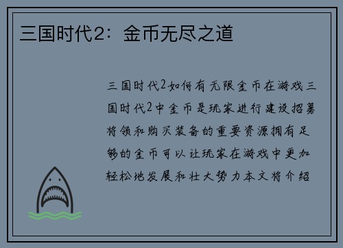 三国时代2：金币无尽之道